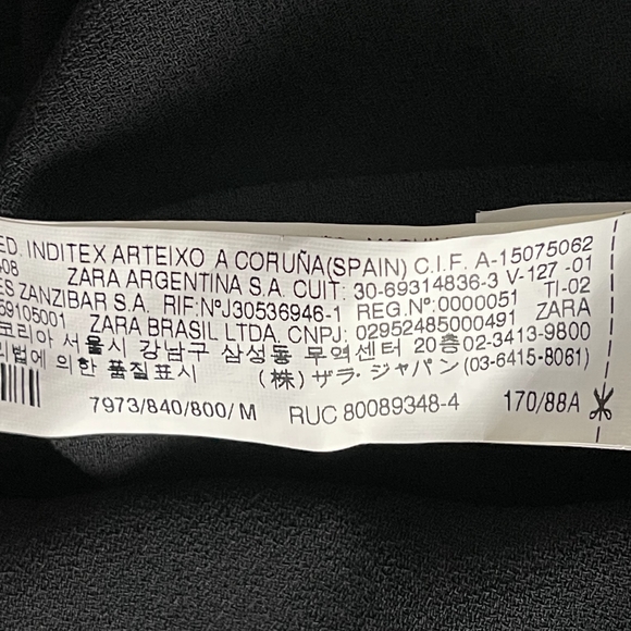 ZARA Plunge Choker Shift Dress Medium Black V-Neck Short Sleeve Back Zip #7289 - Picture 13 of 16